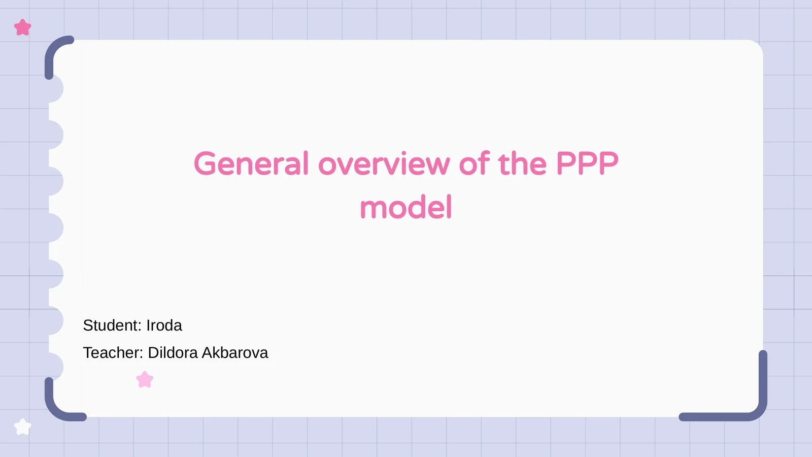 General overview of the PPP model