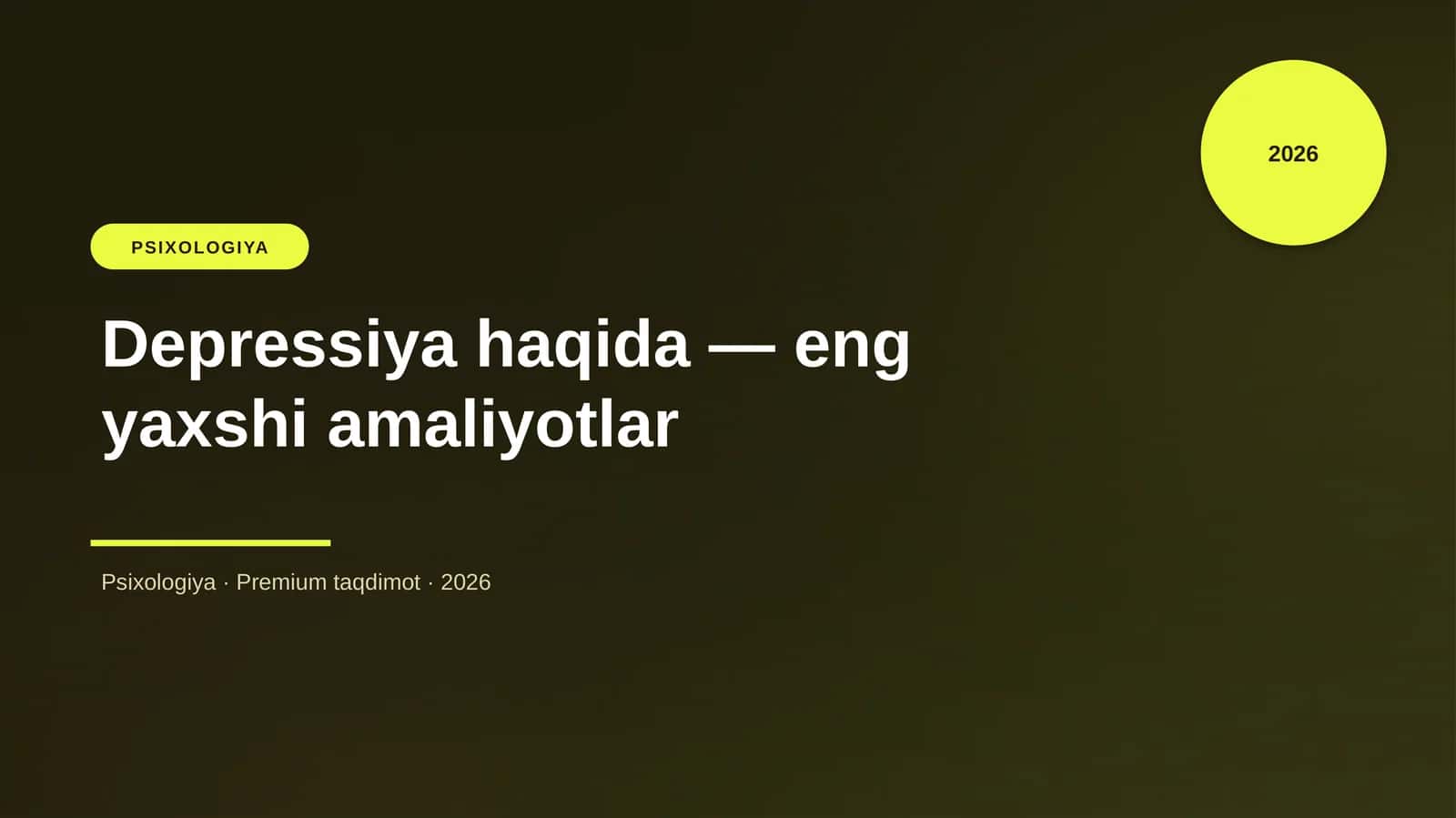 Depressiya haqida — eng yaxshi amaliyotlar