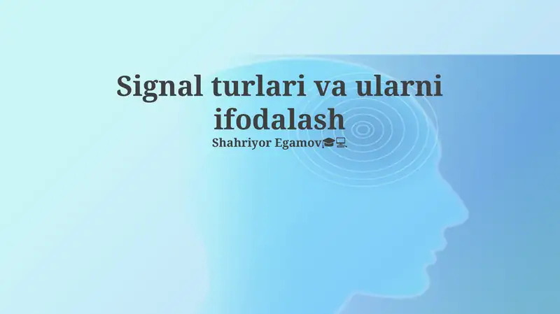 Signallar turlari va ularni ifodalash
