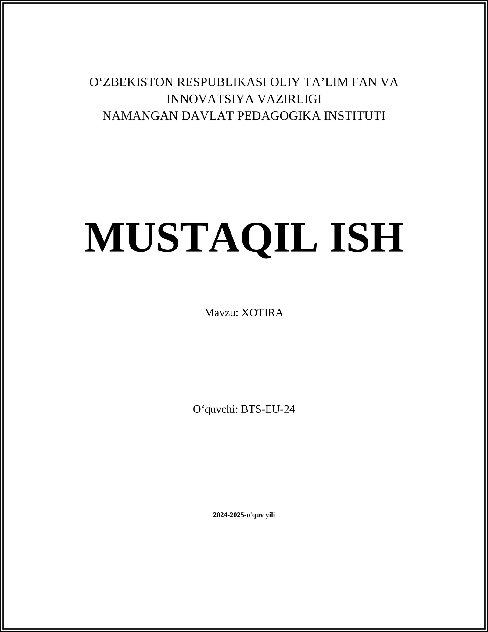 Xotira va milliy qadriyatlar