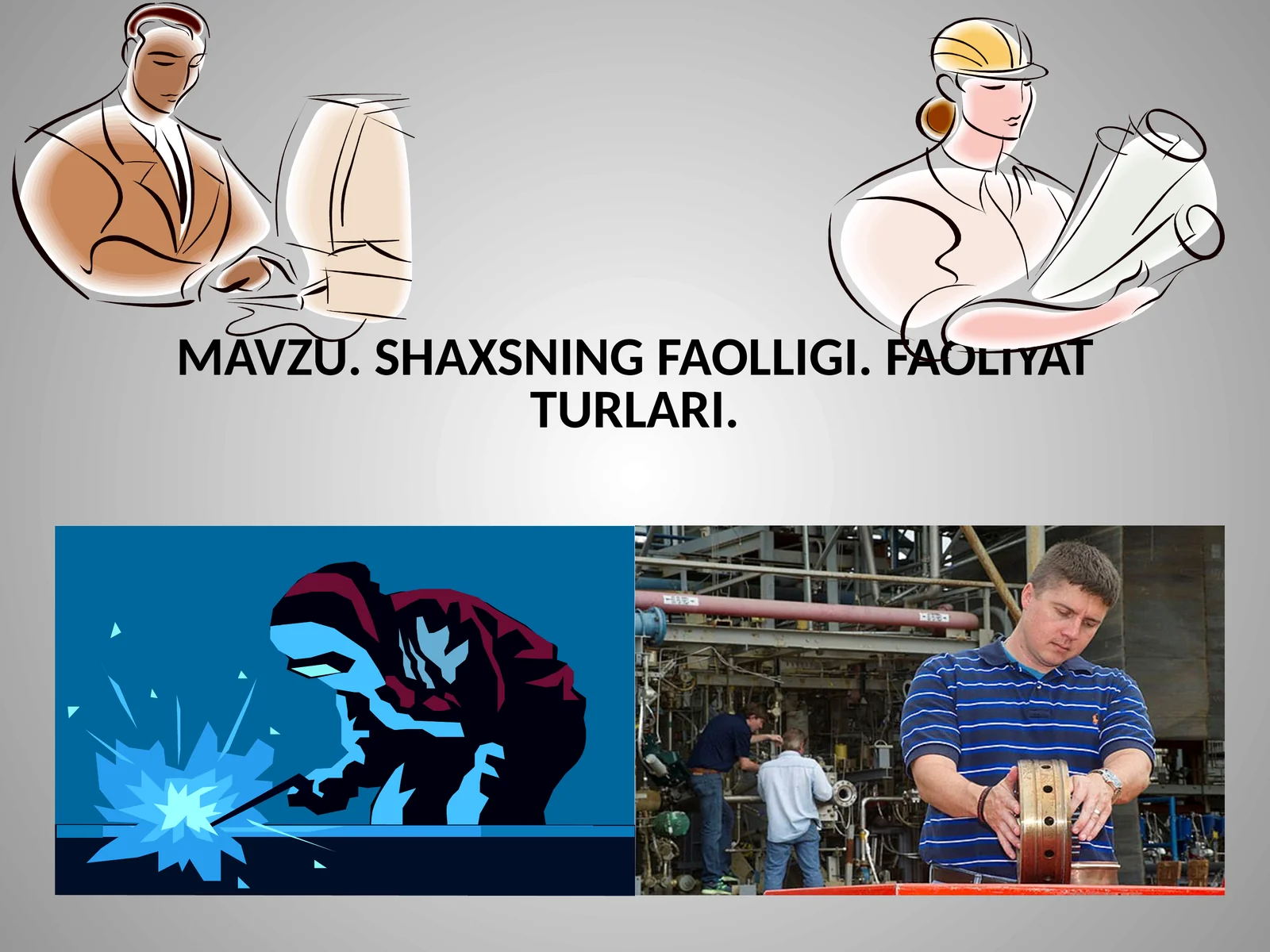 SHAXSNING FAOLLIGI. FAOLIYAT TURLARI