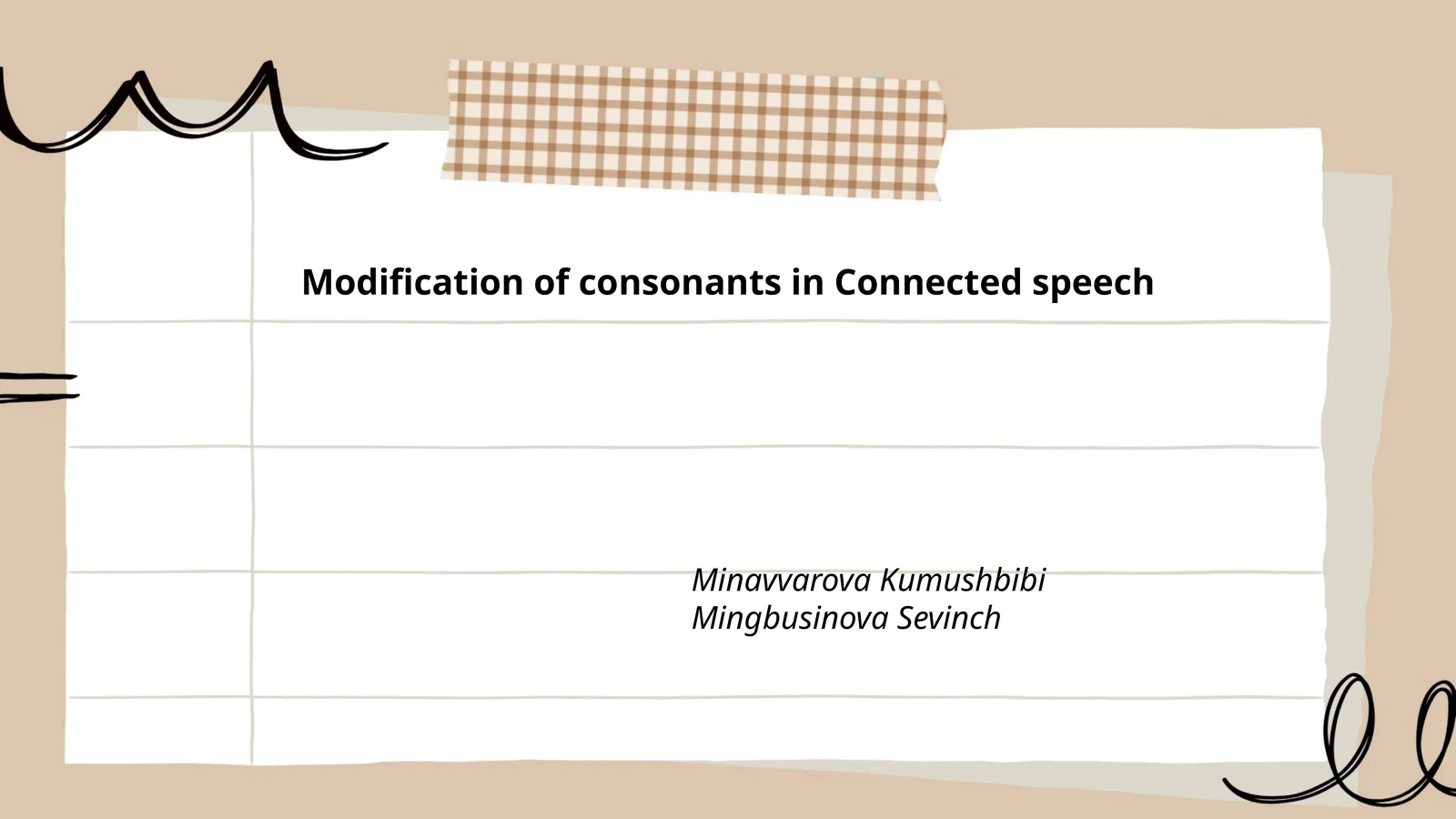 Modification of consonants in Connected speech