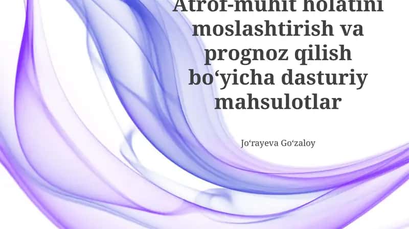 Atrof-muhit monitoringi va prognozlash dasturiy mahsulotlari