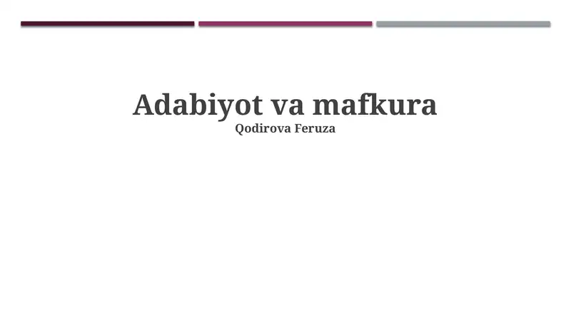 Adabiyot va mafkura