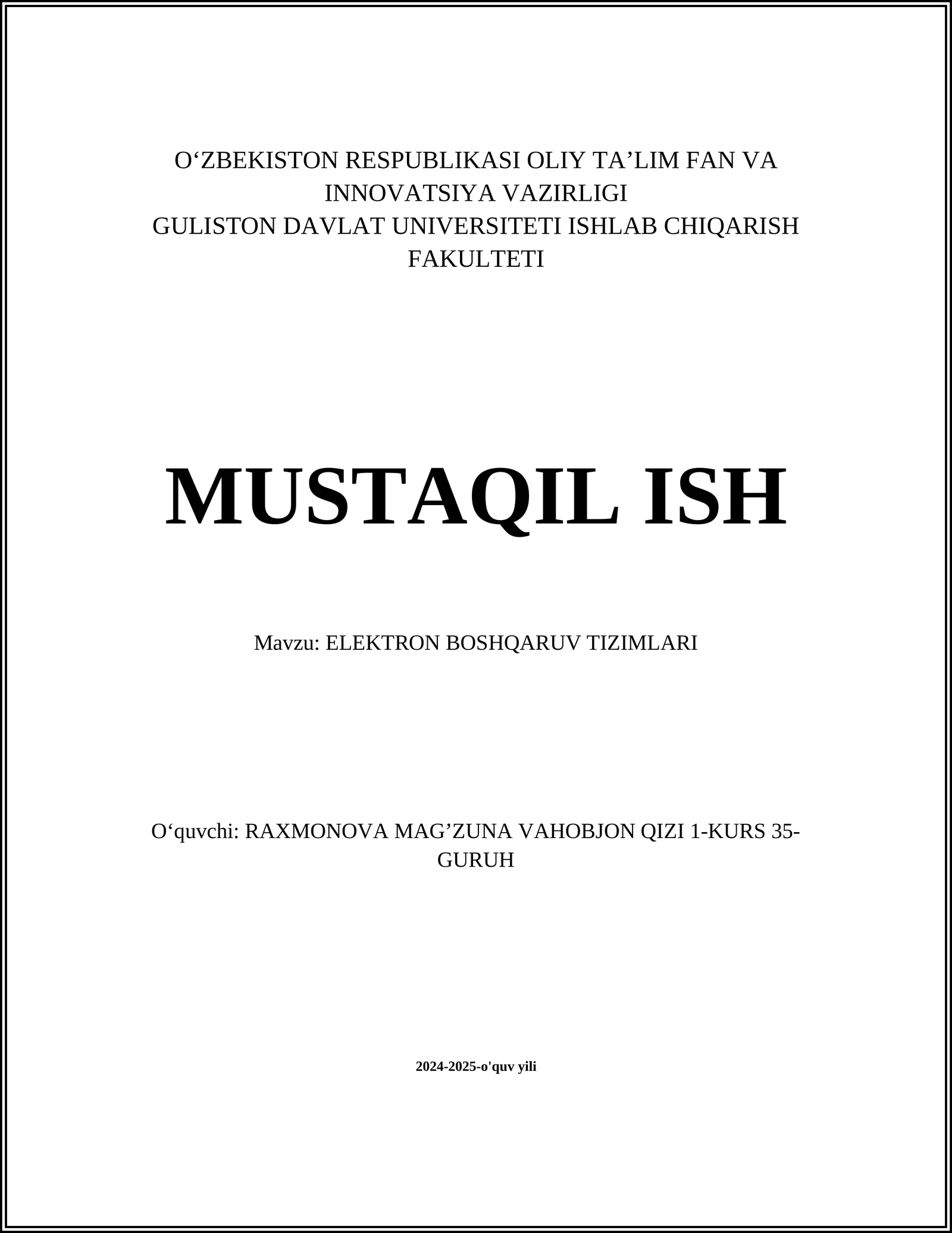 Elektron boshqaruv tizimlari