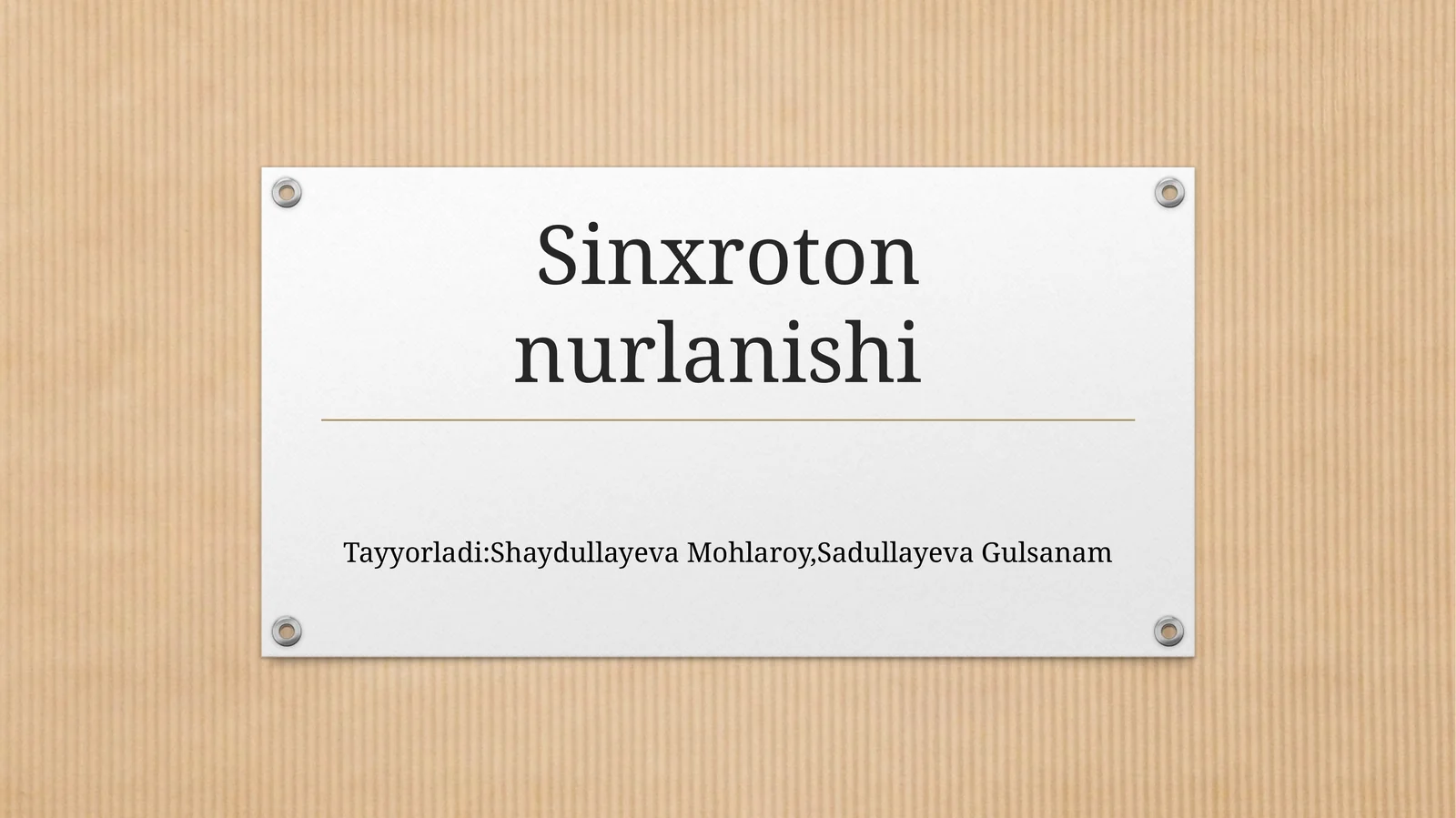 Sinxroton nurlanish