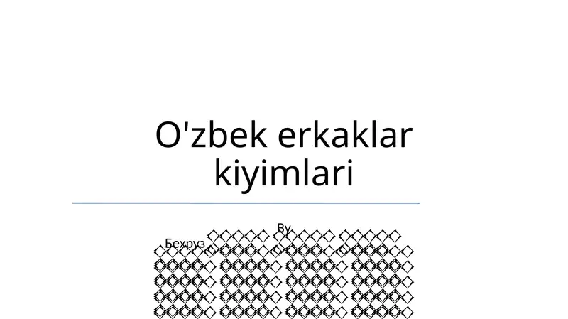 O'zbek erkaklar kiyimlari