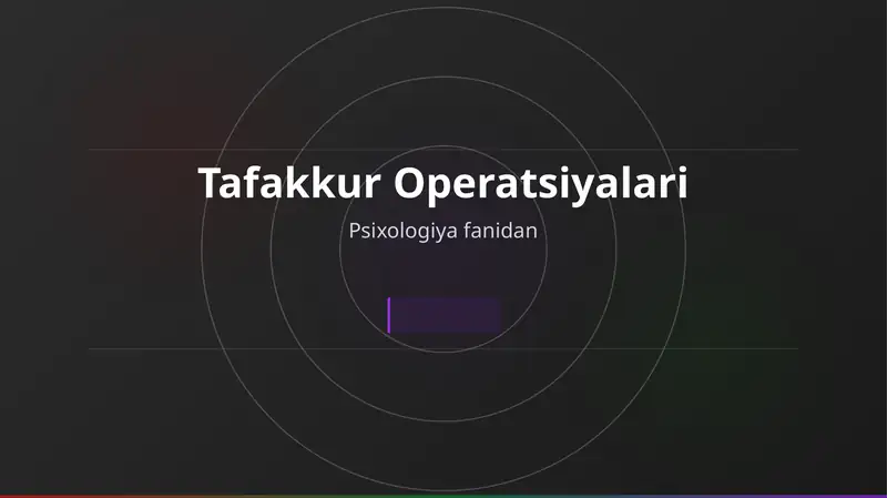 Tafakkur Operatsiyalari