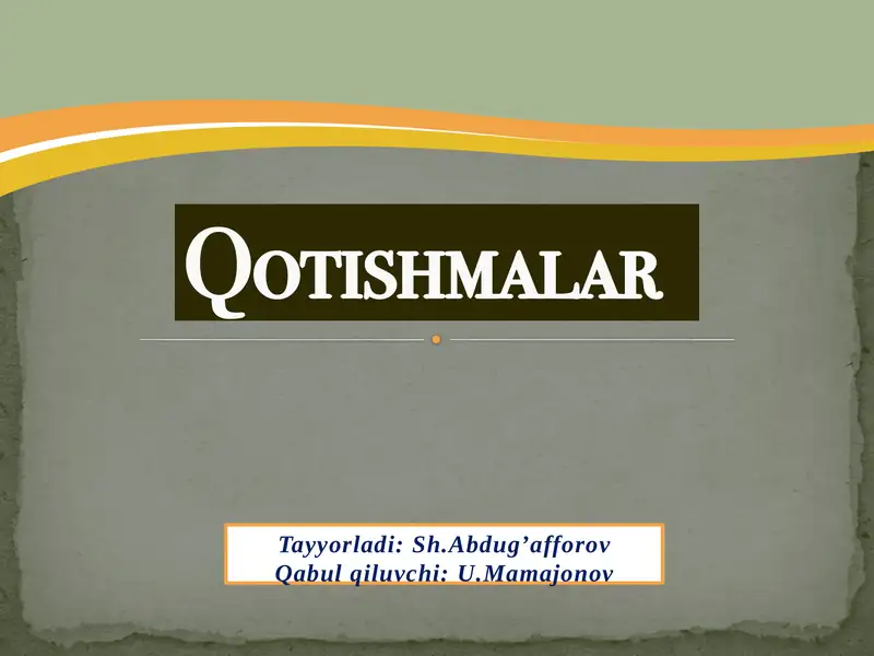 Qotishmalar