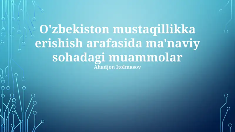 Yoshlarni ma'naviy tarbiyalash dasturi