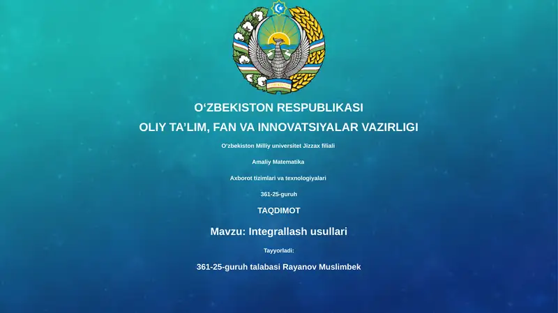 Integrallash usullari