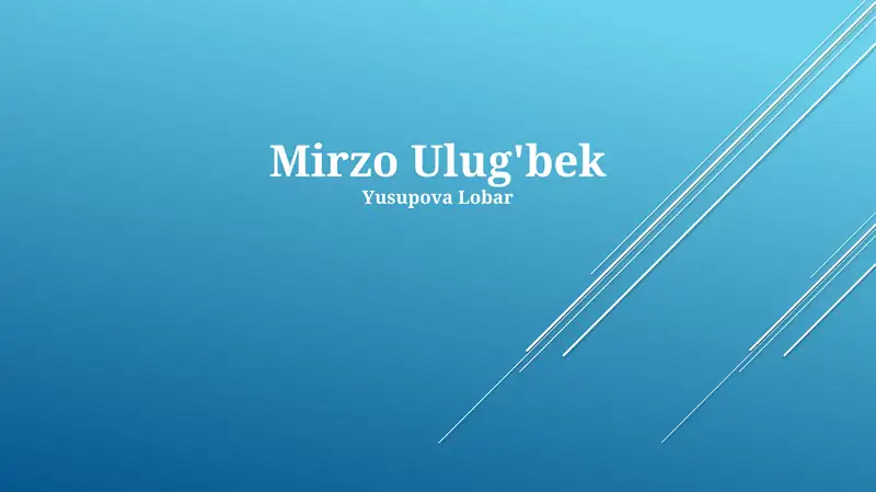 Mirzo Ulug'bek