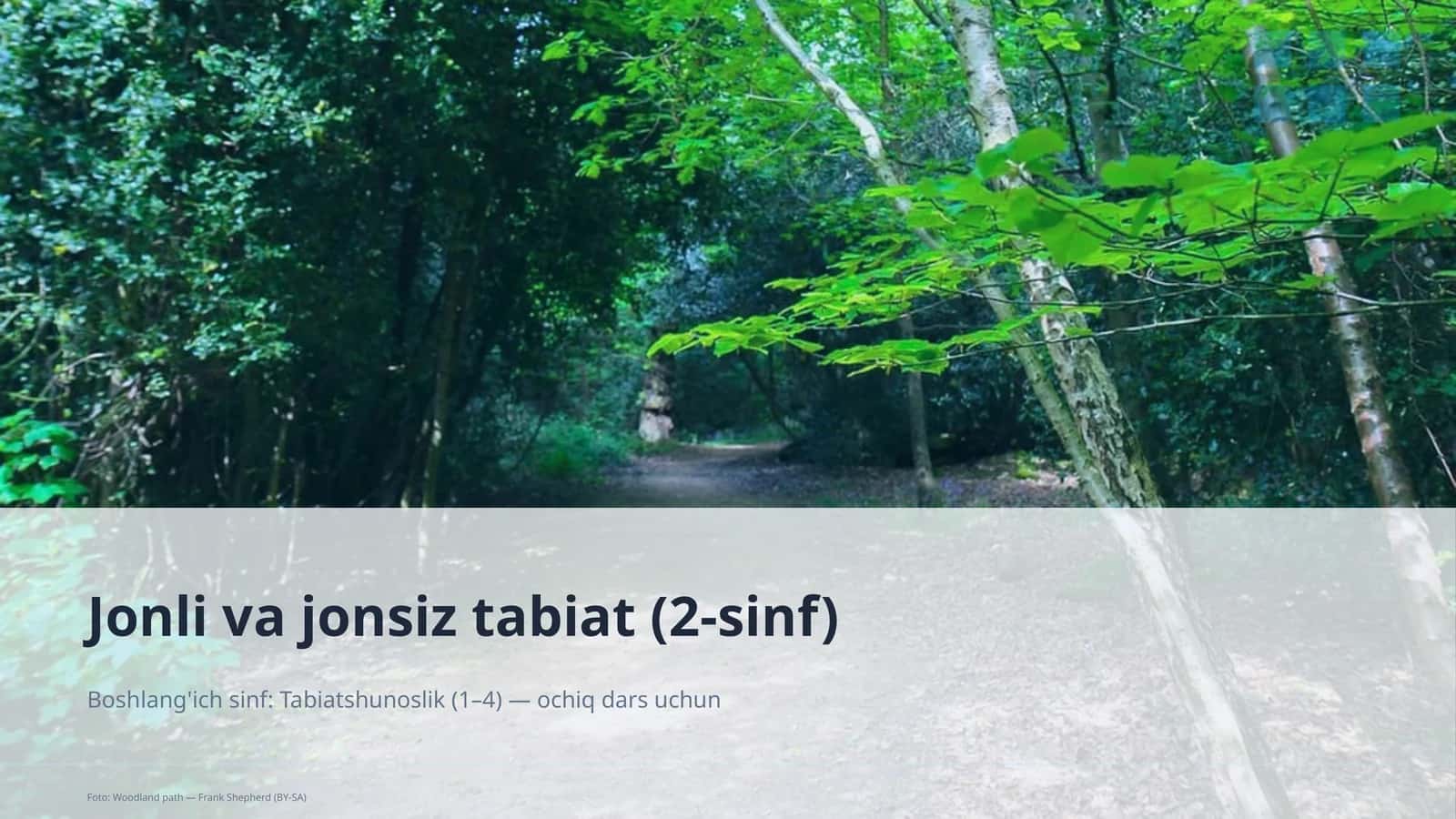 Jonli va jonsiz tabiat (2-sinf)