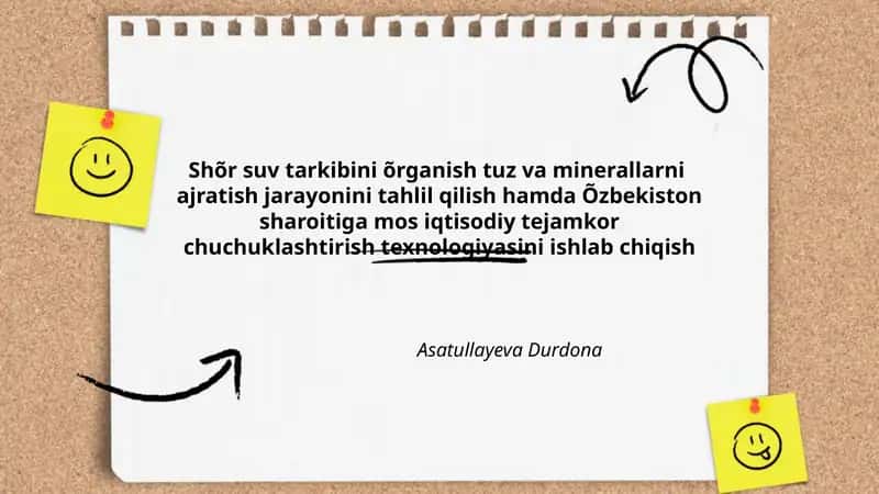 Õzbekiston sharoitiga mos iqtisodiy tejamkor chuchuklashtirish texnologiyasi