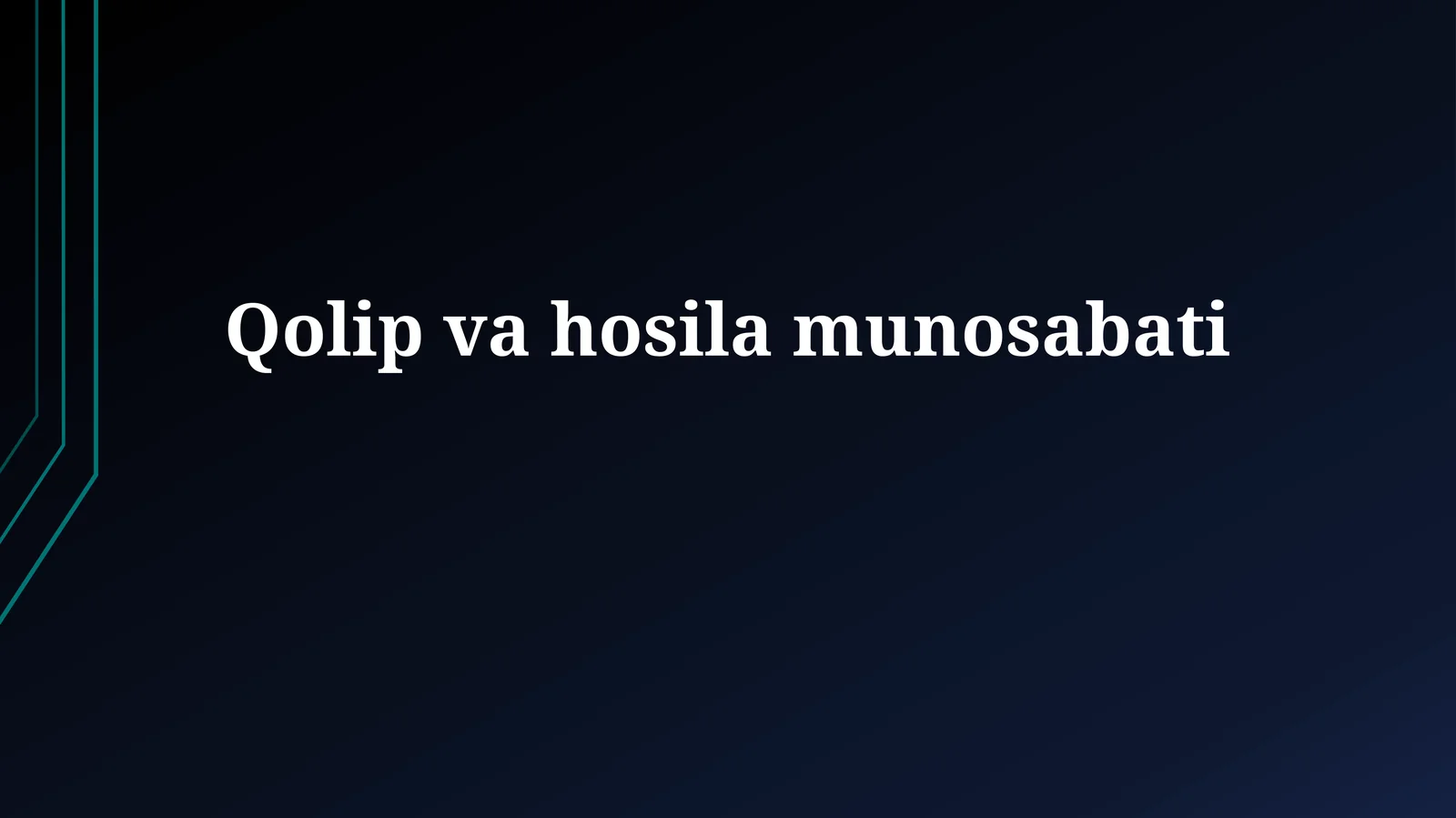 Qolip va hosila tushunchalari