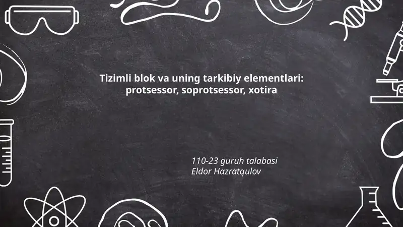 Tizimli Blok va Uning Tarkibiy Elementlari