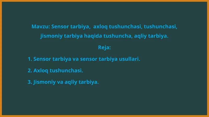Sensor tarbiya