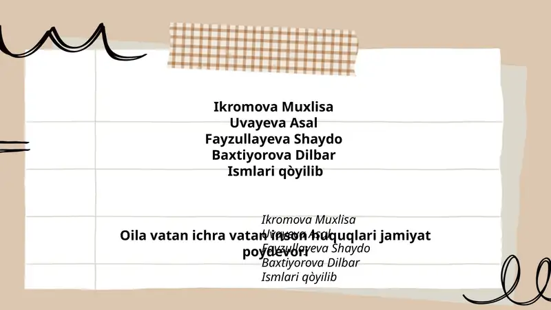 Oila vatan ichra vatan inson huquqlari jamiyat poydevori