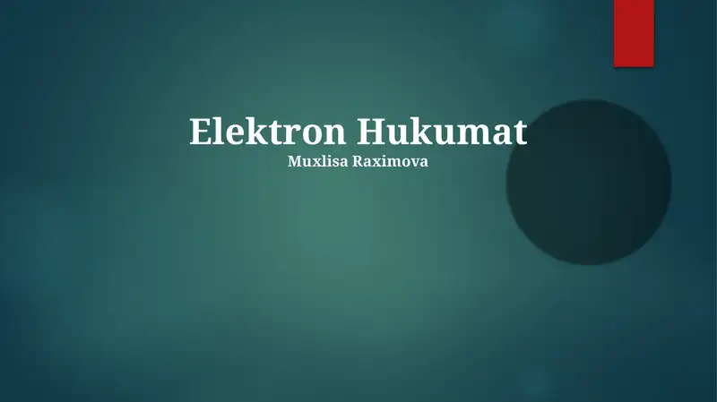 Elektron Hukumat Muxlisa Raximova