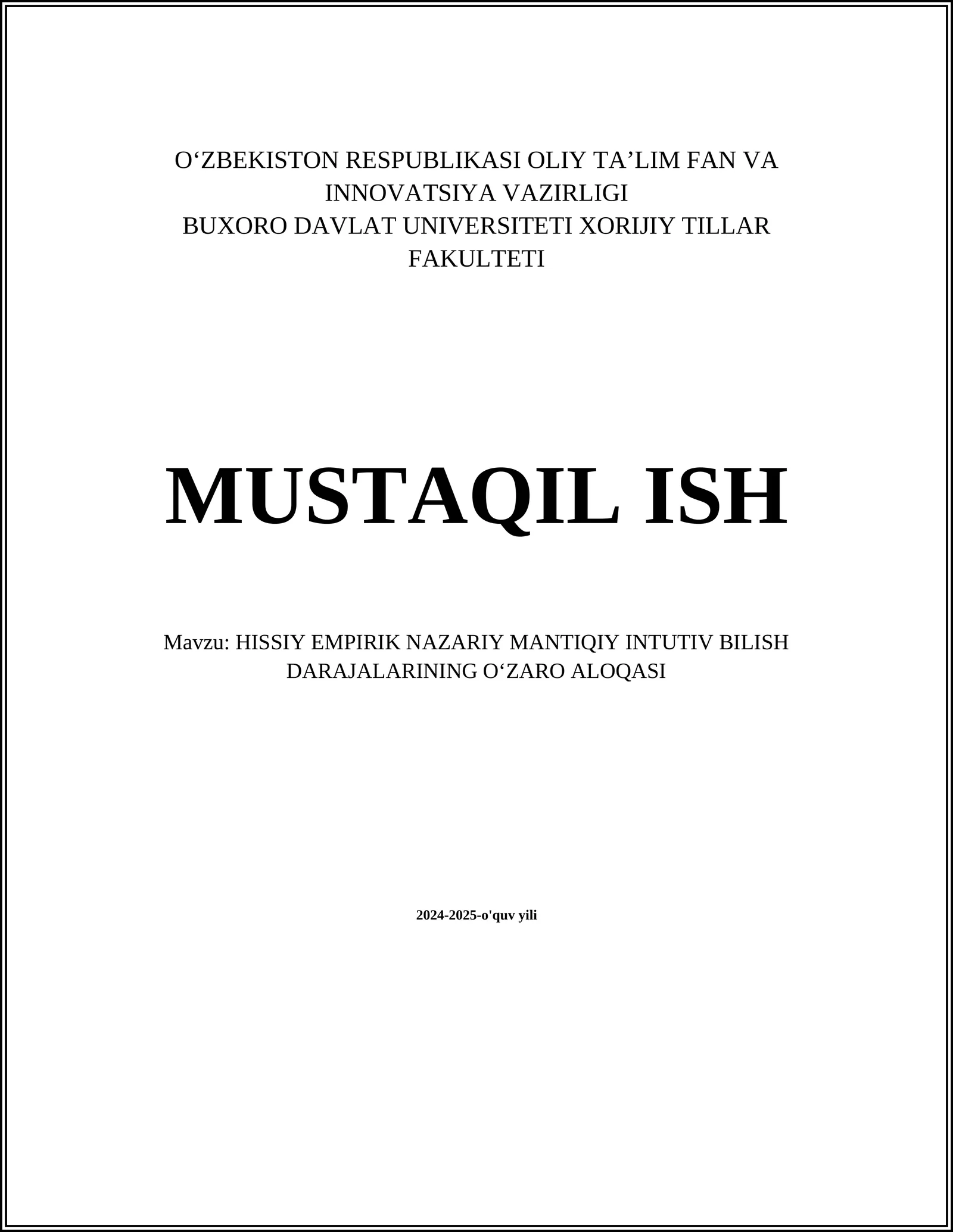 Hissiy bilish darajasi