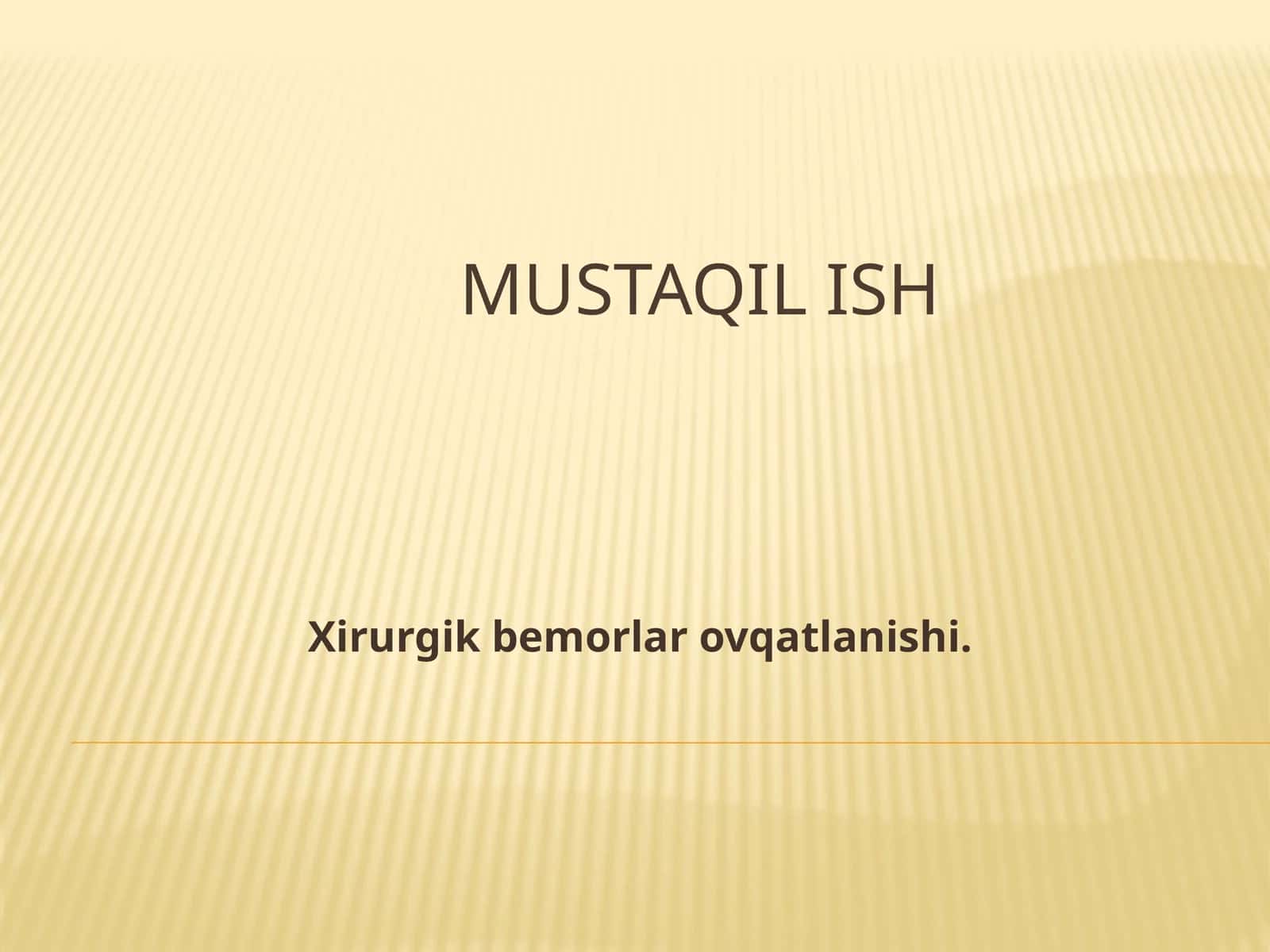 Xirurgik bemorlar ovqatlanishi