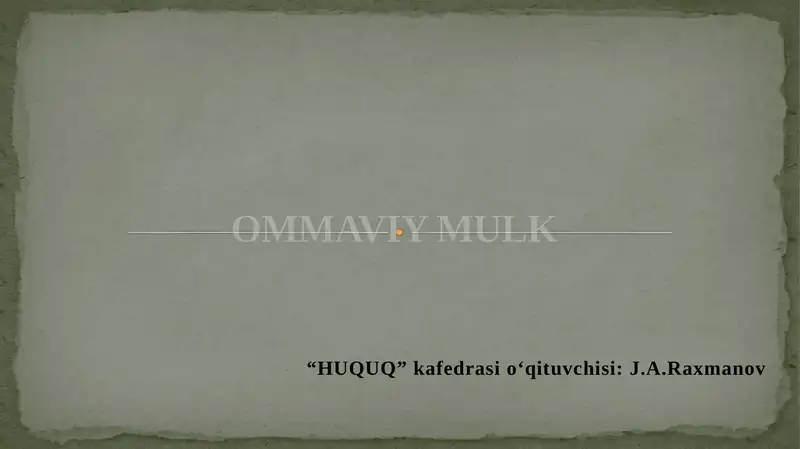Ommaviy Mulk