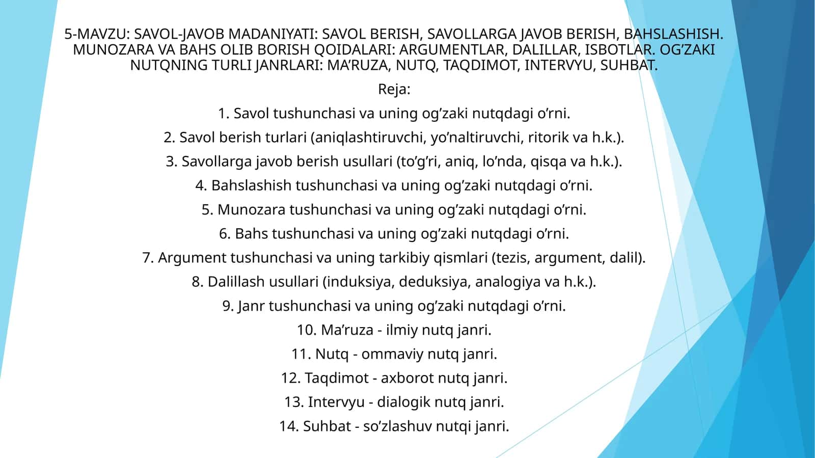 SAVOL-JAVOB MADANIYATI