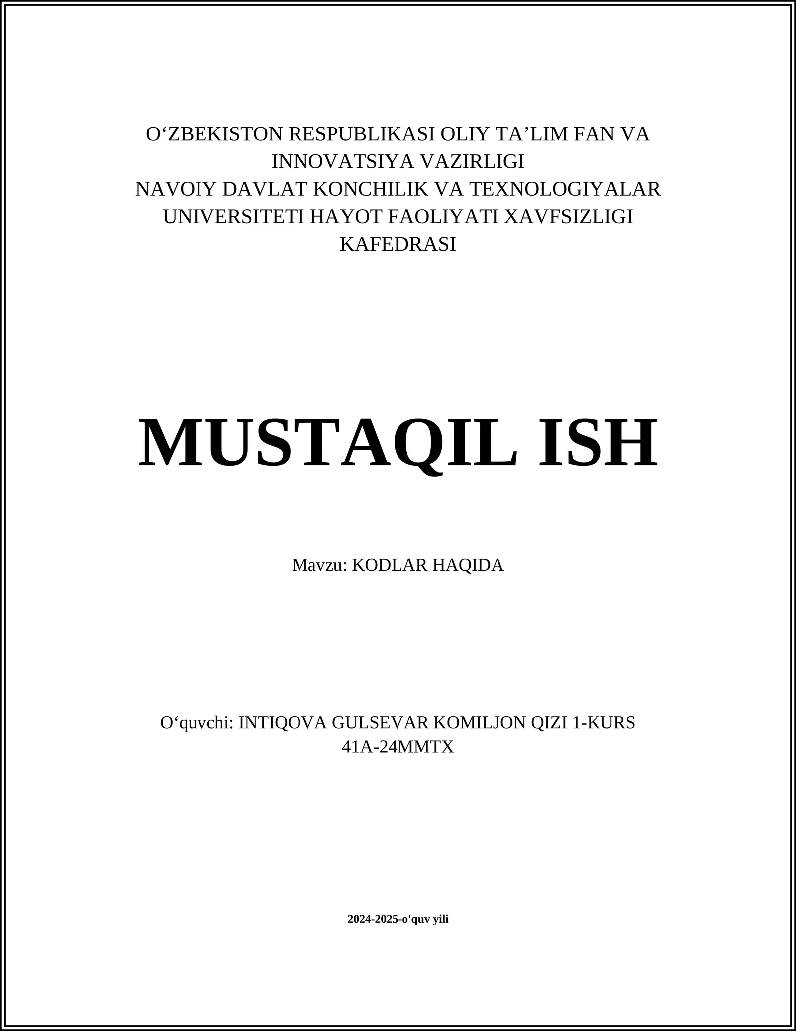 Kodlar haqida