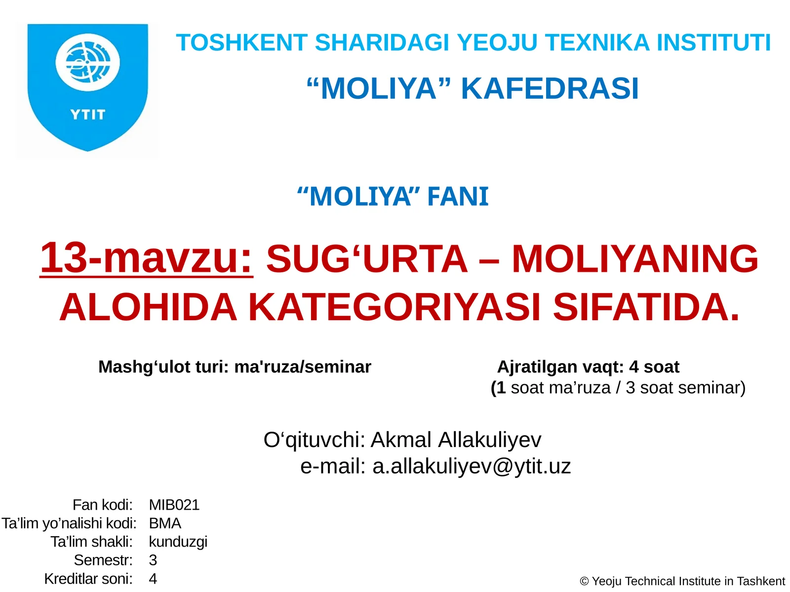 SUG‘URTA – MOLIYANING ALOHIDA KATEGORIYASI SIFATIDA