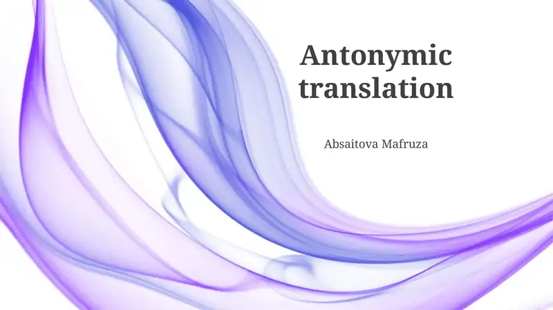 Antonymic Translation