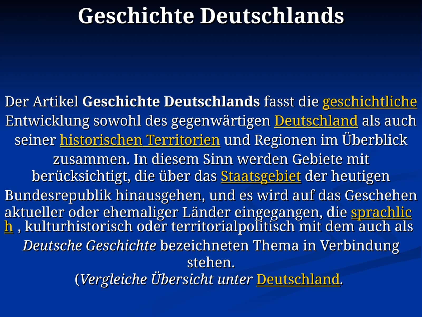Geschichte Deutschlands