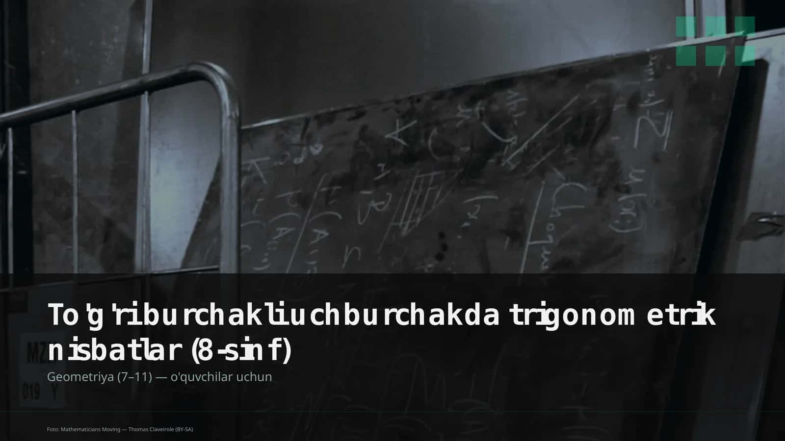 To'g'ri burchakli uchburchakda trigonometrik nisbatlar (8-sinf)