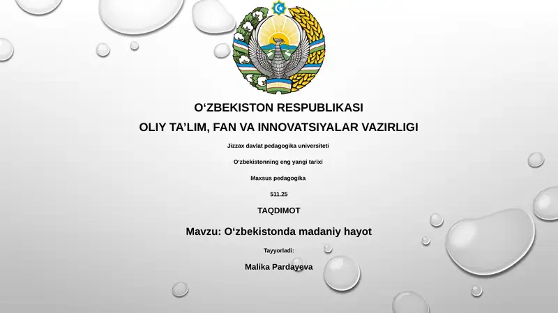 O'zbekistonda madaniy hayot