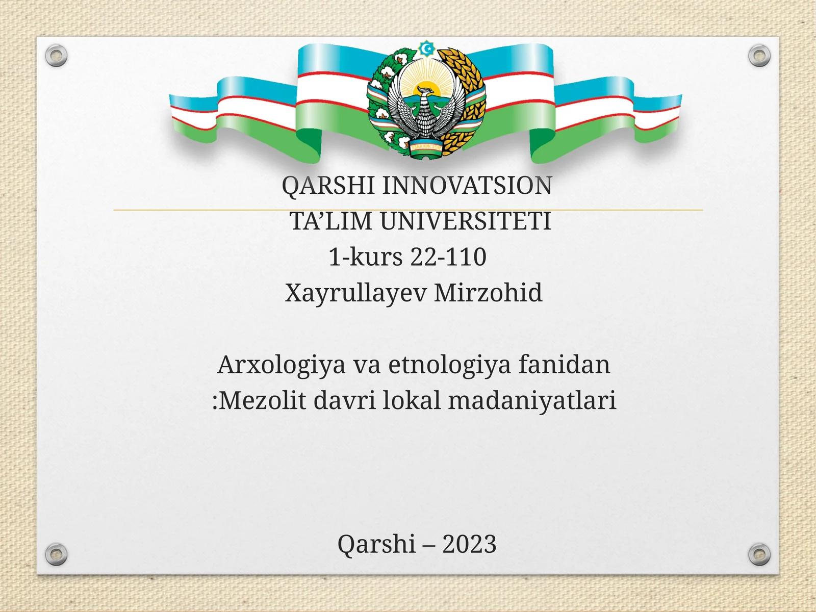 Mezolit davri lokal madaniyatlari