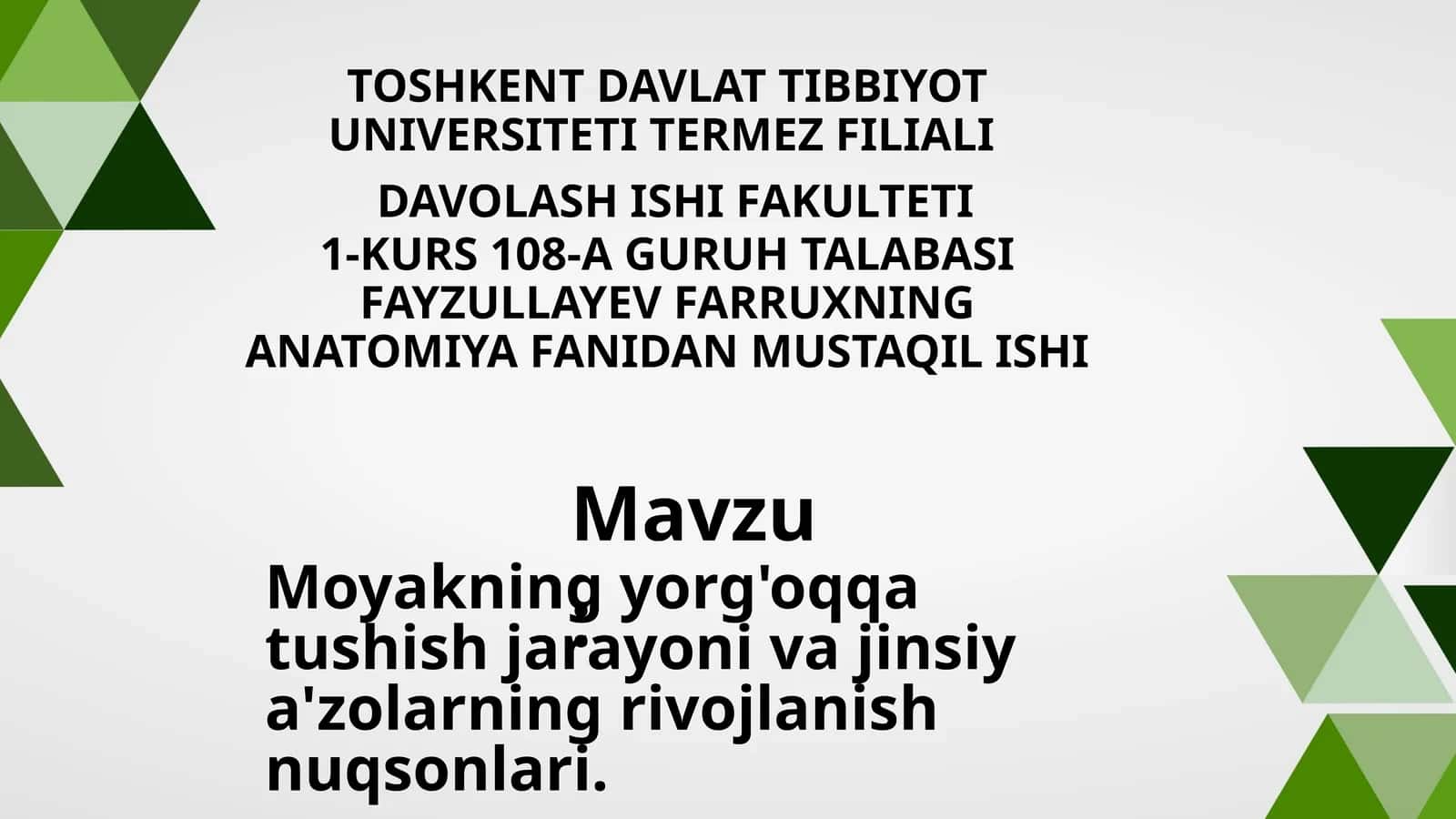 Erkaklar tanosil a'zolari. Ayolar tanosil a'zolari. Ularning yoshga  qarab oʻzgarishi. Oraliq topografiyasi tuzilishi, chanoq va tanosil diafragmalari va jinsga nisbatan farqi.