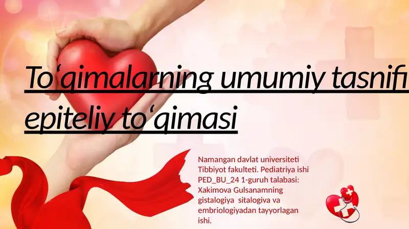 Namangan davlat universiteti Tibbiyot fakulteti Pediatriya ishi PED_BU_241-guruh talabasi