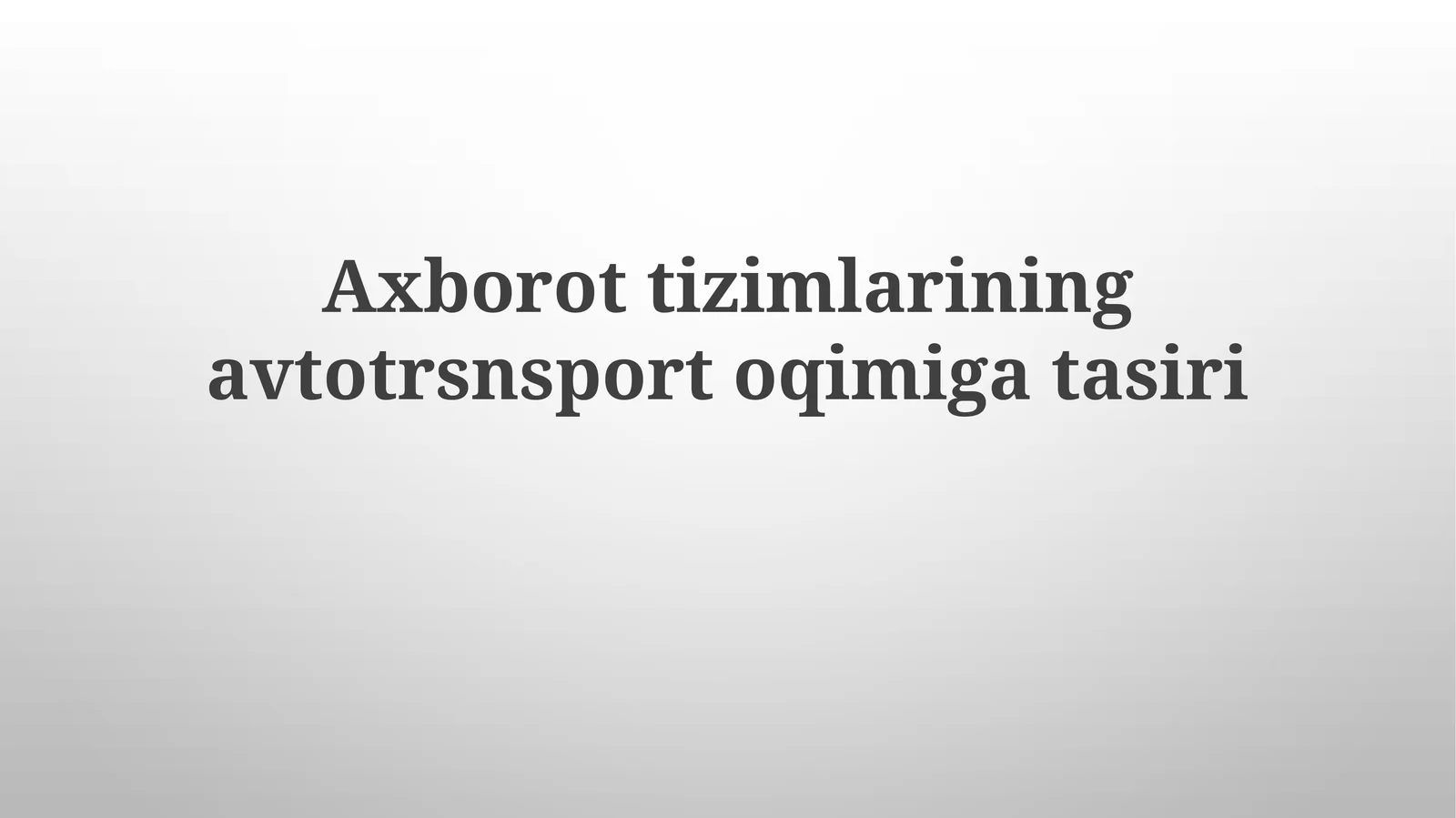 Avtomobil tıkanıklıklarini bashorat qilish tizimlari