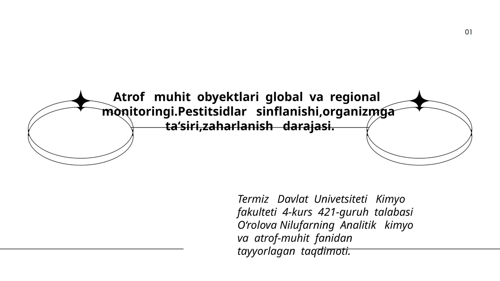 Analitik kimyo va atrof-muhit fanidan taqdimoti
