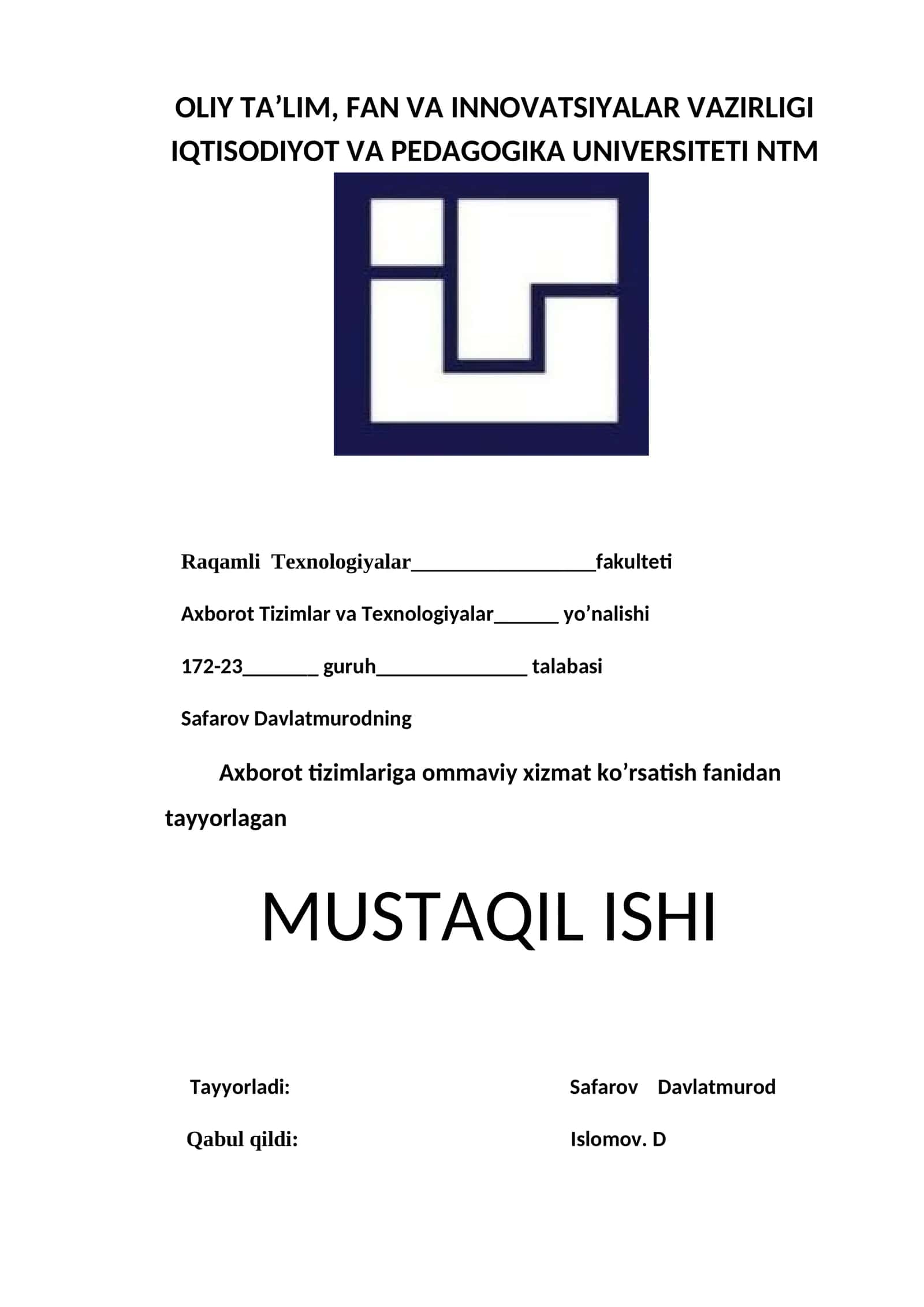 Navbat hosil bo’ladigan tizim