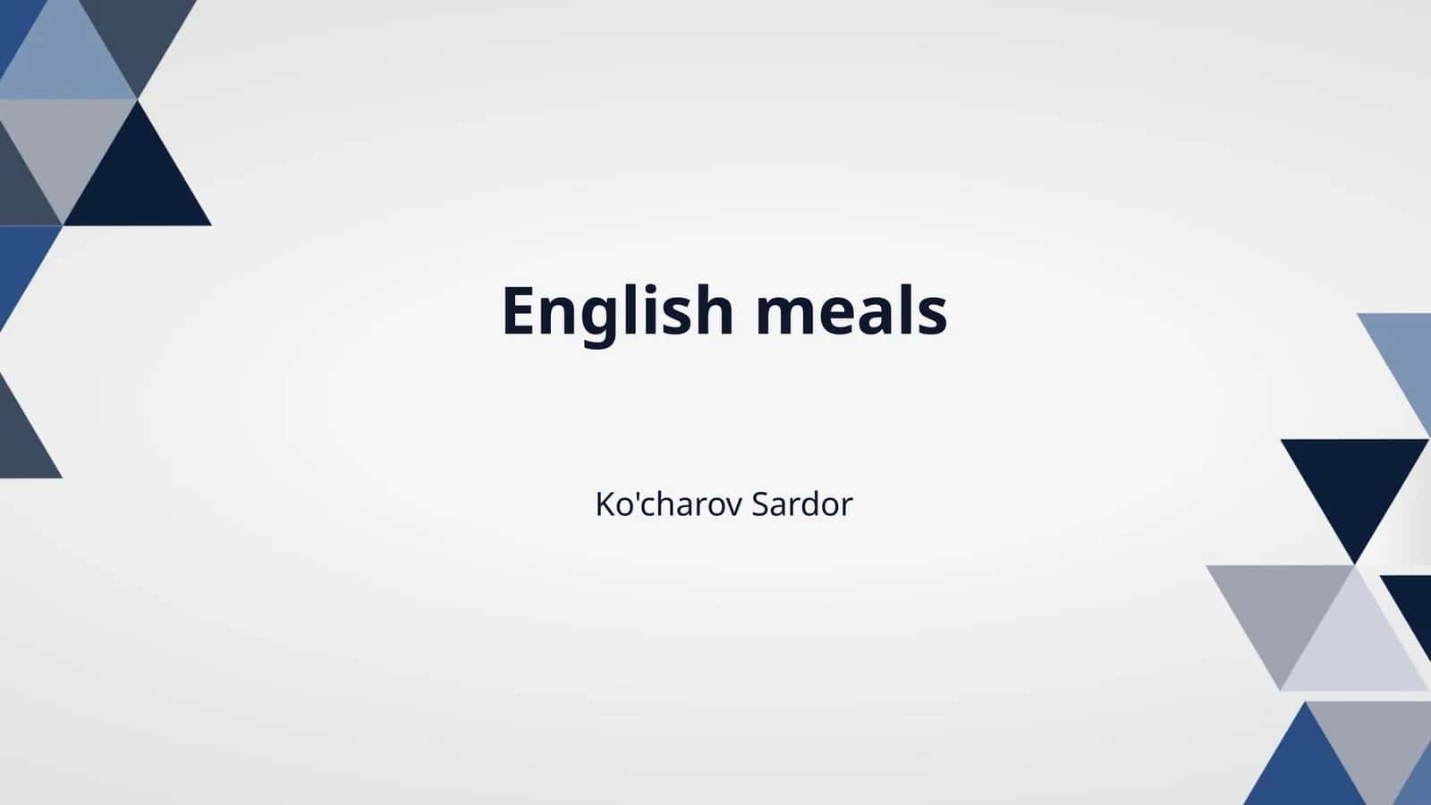 English meals