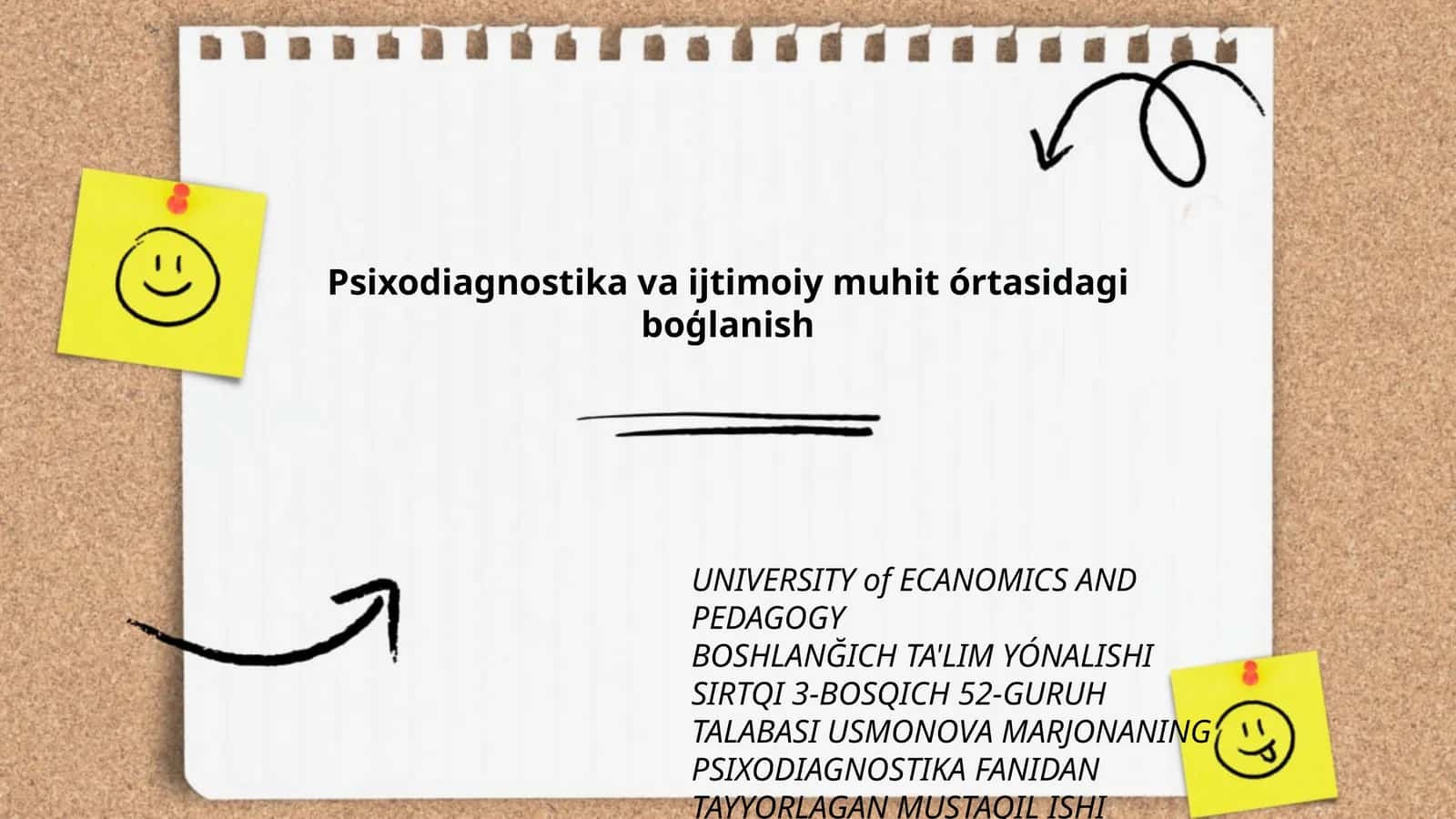 Psixodiagnostika va ijtimoiy muhit órtasidagi boģlanish