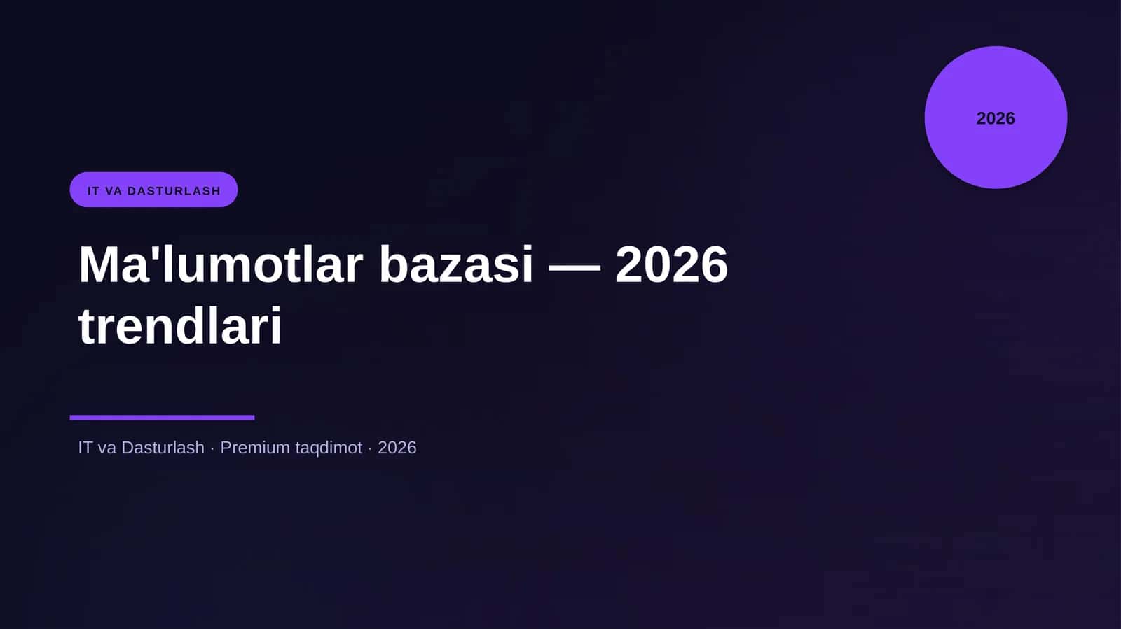 Ma'lumotlar bazasi - 2026 trendlari