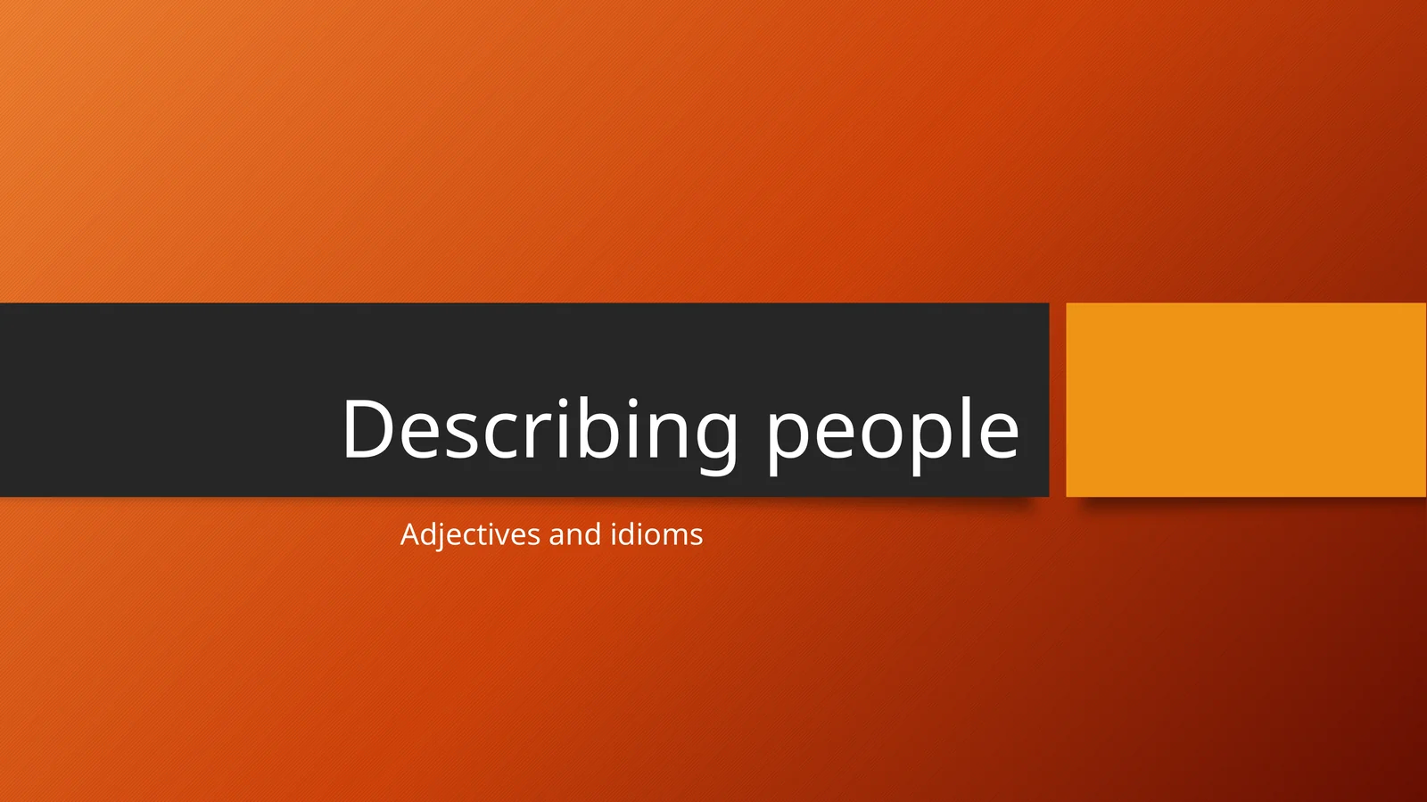 Describing people