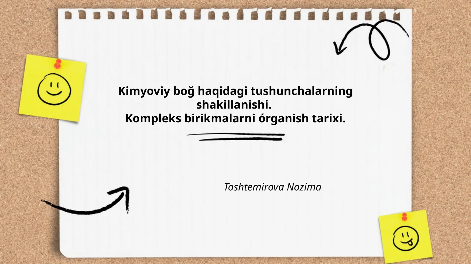 Kimyoviy boğ haqidagi tushunchalarning shakillanishi. Kompleks birikmalarni órganish tarixi