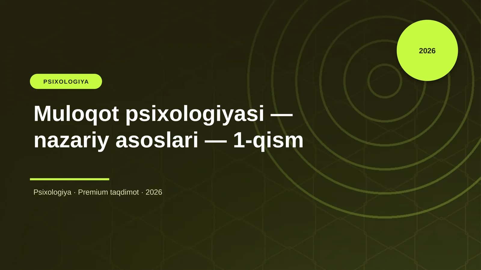Muloqot psixologiyasi — nazariy asoslari — 1-qism