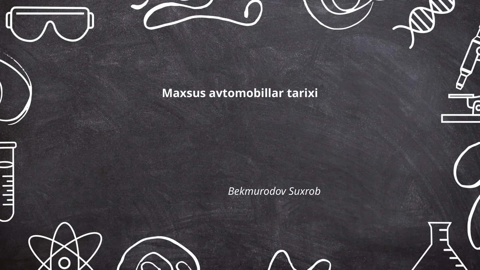 Maxsus avtomobillar tarixi