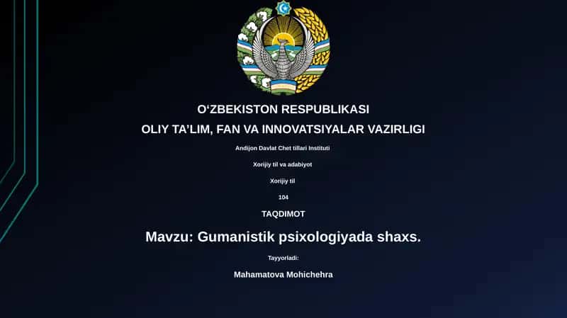 Gumanistik psixologiyada shaxs