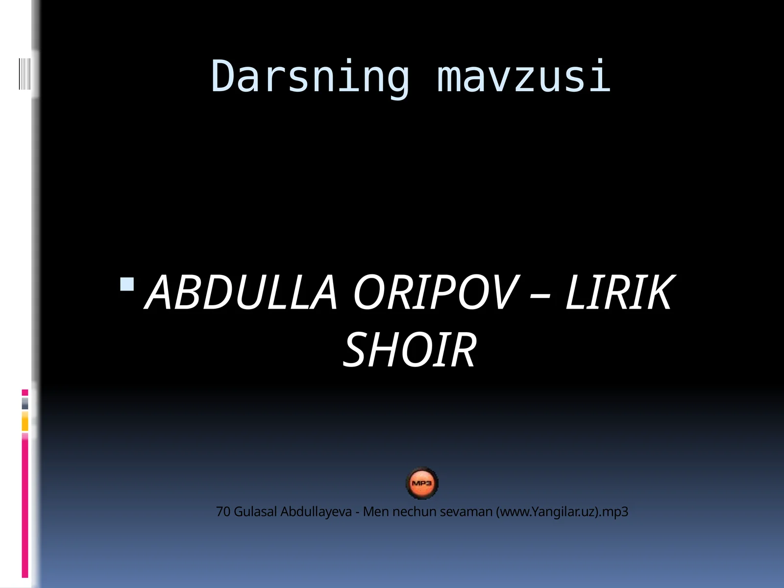 ABDULLA ORIPOV – LIRIK SHOIR