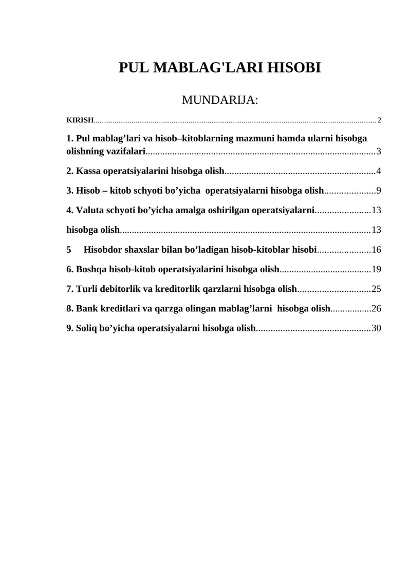 Pul mablag'lari hisobi
