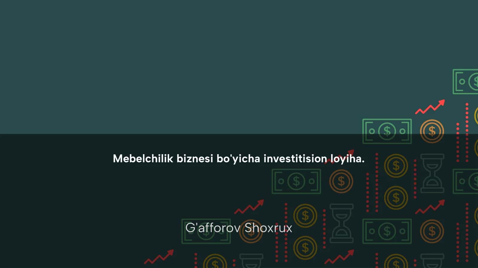 Mebelchilik biznesi bo'yicha investitision loyiha